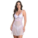 Camisola em Tule com Bojo e Renda Meu Mundo M - Imagem 1