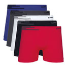 Cueca Boxer Azul Náutico em Microfibra Detalhe Lateral Sem Costura Lupo - Imagem 2