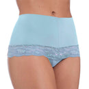 Calcinha Cintura Alta Hot Pants em Microfibra Rendada com Transparência Patitex - Imagem 1