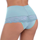 Calcinha Cintura Alta Hot Pants em Microfibra Rendada com Transparência Patitex - Imagem 2