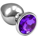 Plug Anal de Aço Inoxidável Cônico com Cristal Arredondado Sexy Import - Imagem 1