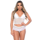 Conjunto Cropped com Sainha em Renda e Tule Patitex - Imagem 1