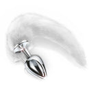 Plug de Metal com Rabo Branco 6,5X2,5cm Hard - Imagem 1