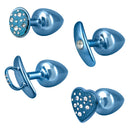 Anal Kit Plug com Base Removível Azul 2,5 x 3,8 cm Hard - Imagem 3