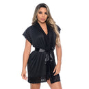Robe Manga Curta em Microdry com Detalhes Rendados Hot Love - Imagem 1