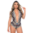 Body Invertido Bicolor em Renda com Detalhes Florais Hot Love - Imagem 1