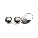 Bolinhas de Pompoar 2un de Metal Cromado Hot Flowers - Imagem 1