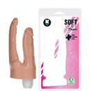 Pênis Realístico Duplo Com Vibrador 18cm e 17 cm Soft Line K import - Imagem 1