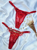 CALCINHA VERMELHA FIO BORBOLETA TULE PERSONALIZÁVEL